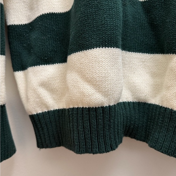 Brandy Melville Green and Cream Striped Sweater- 100% Cotton - Picture 7 of 7